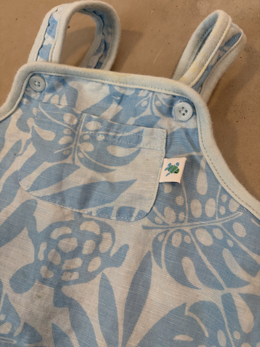 Baby Gap tropical linen romper || 3-6m