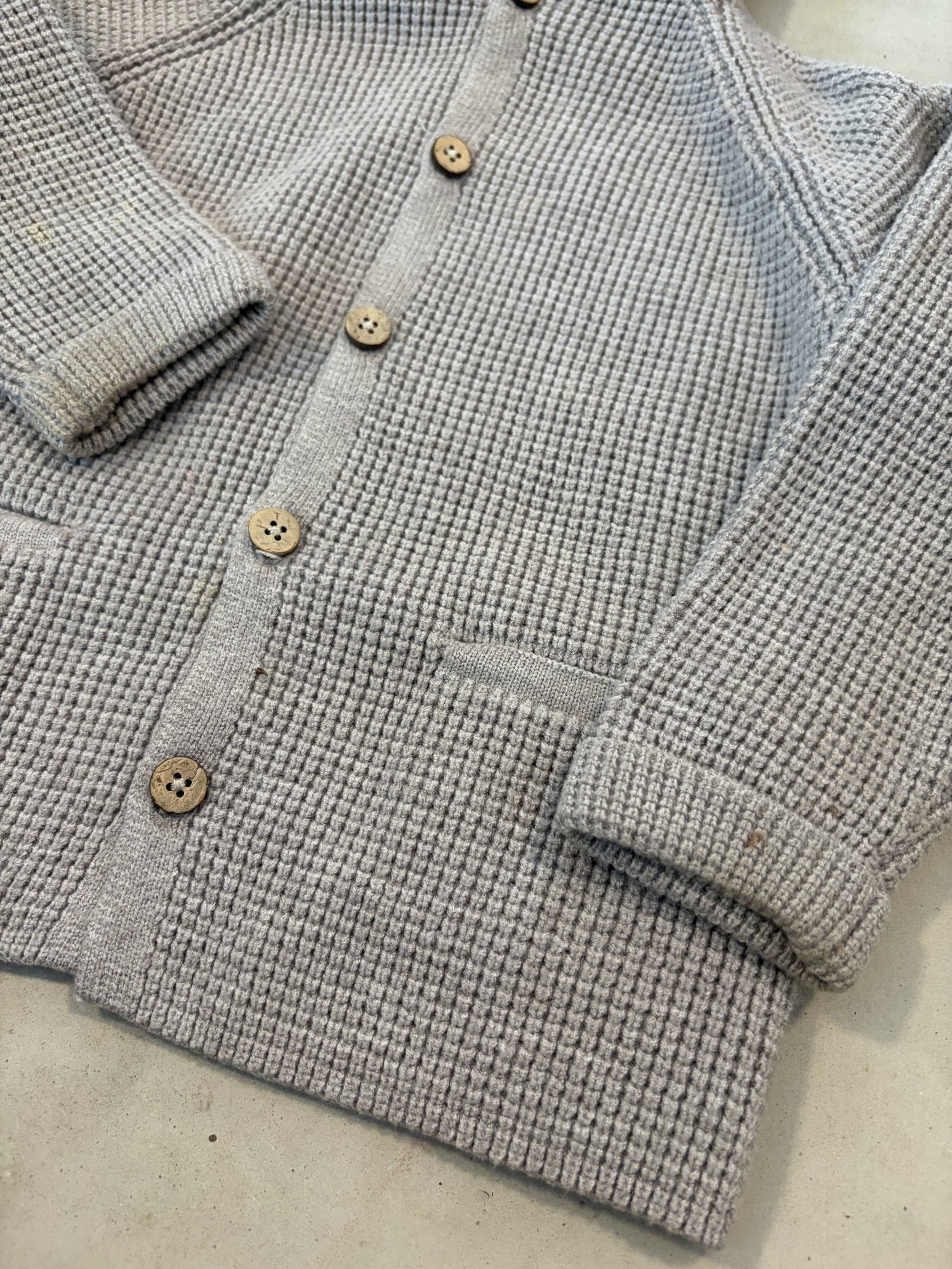 Zara waffle knit hooded cardigan || 12-18m