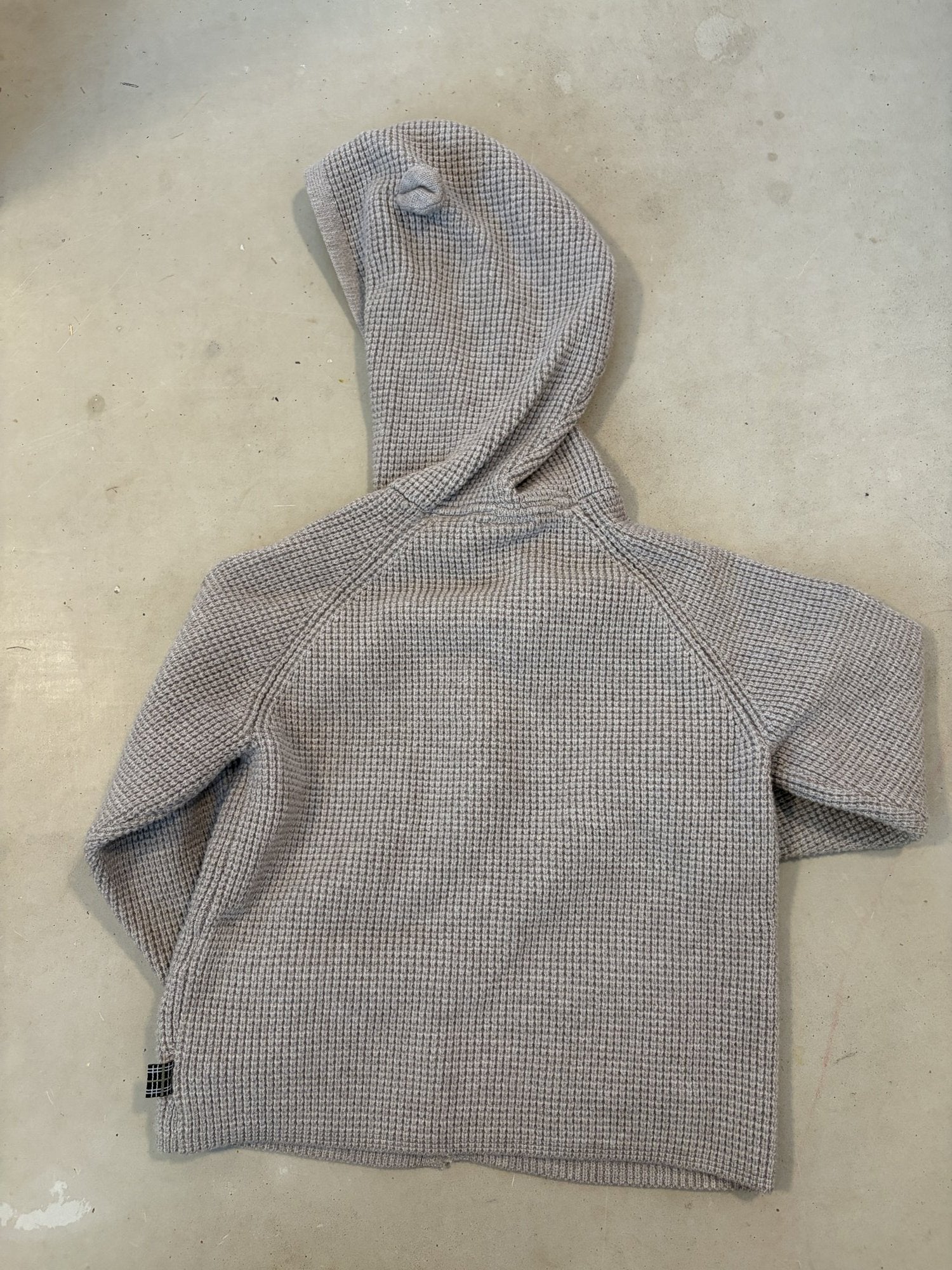 Zara waffle knit hooded cardigan || 12-18m