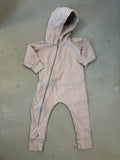 Mini Mioche soft pink hooded romper || 6-12m