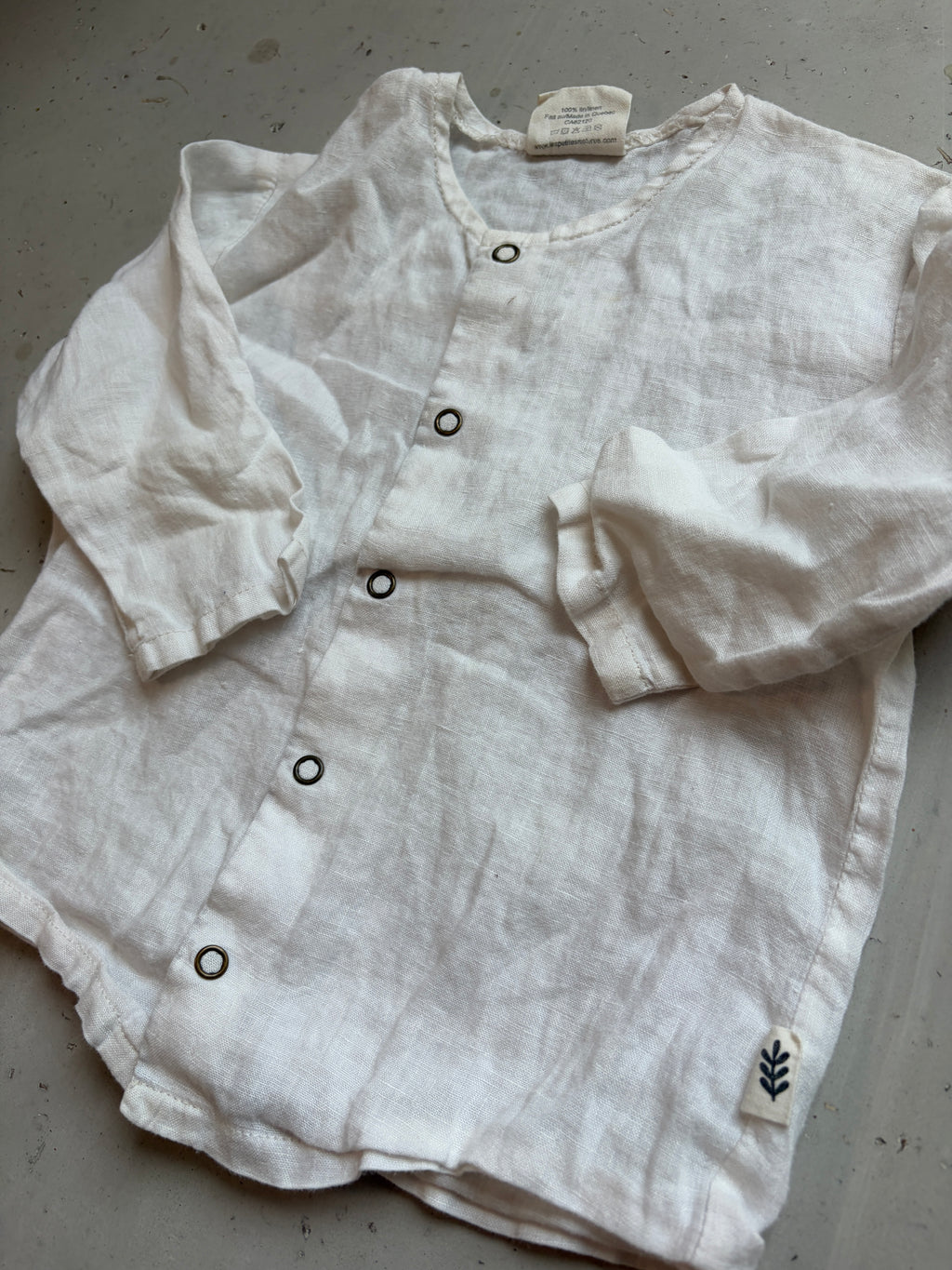 Les petites naturelles linen button up || 18-24m