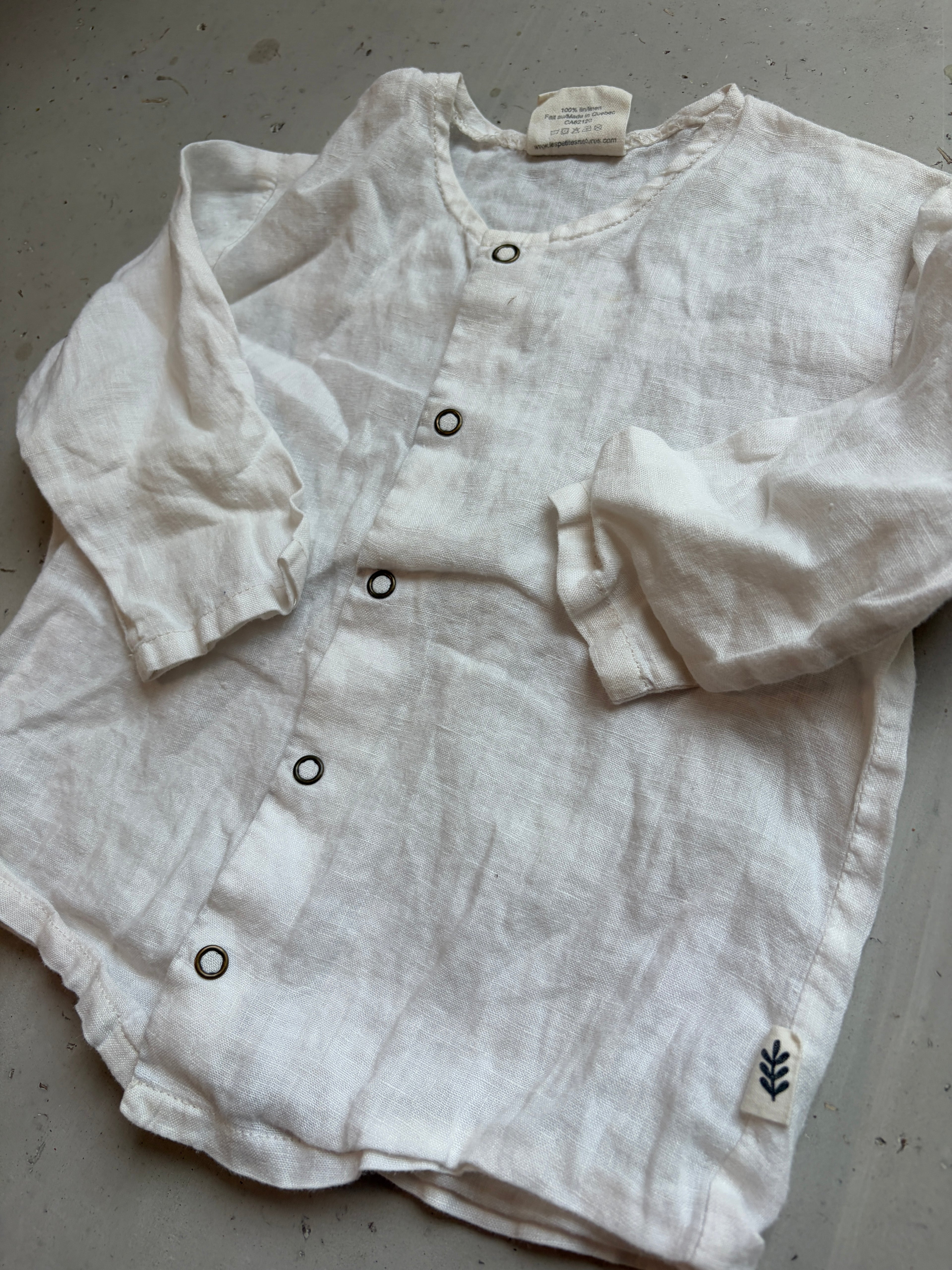 Les petites naturelles linen button up || 18-24m