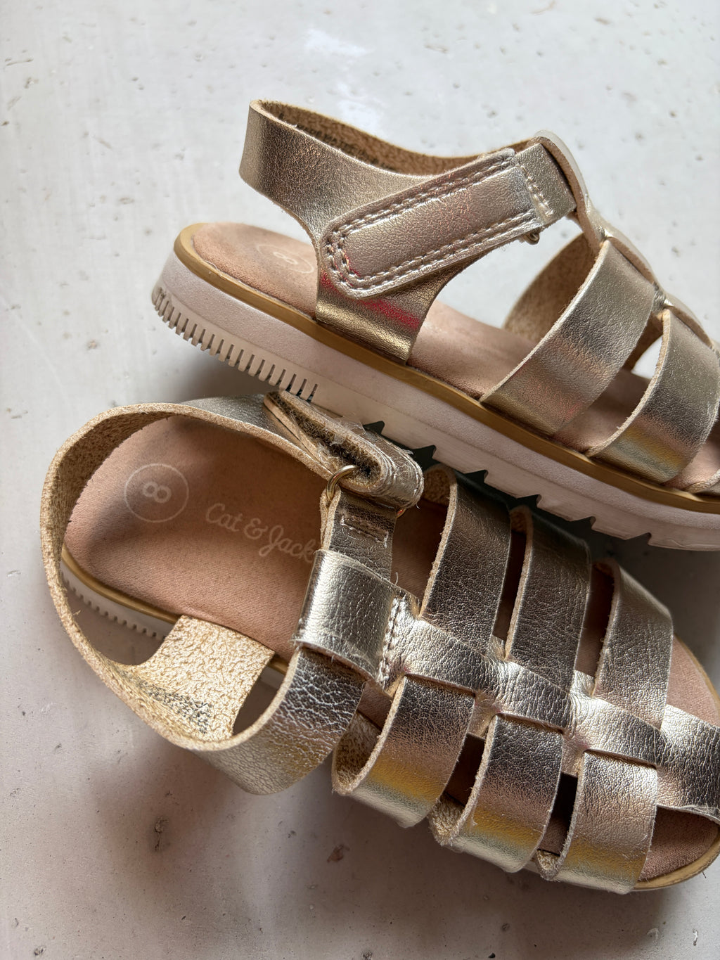 Cat & Jack gold sandals || 8