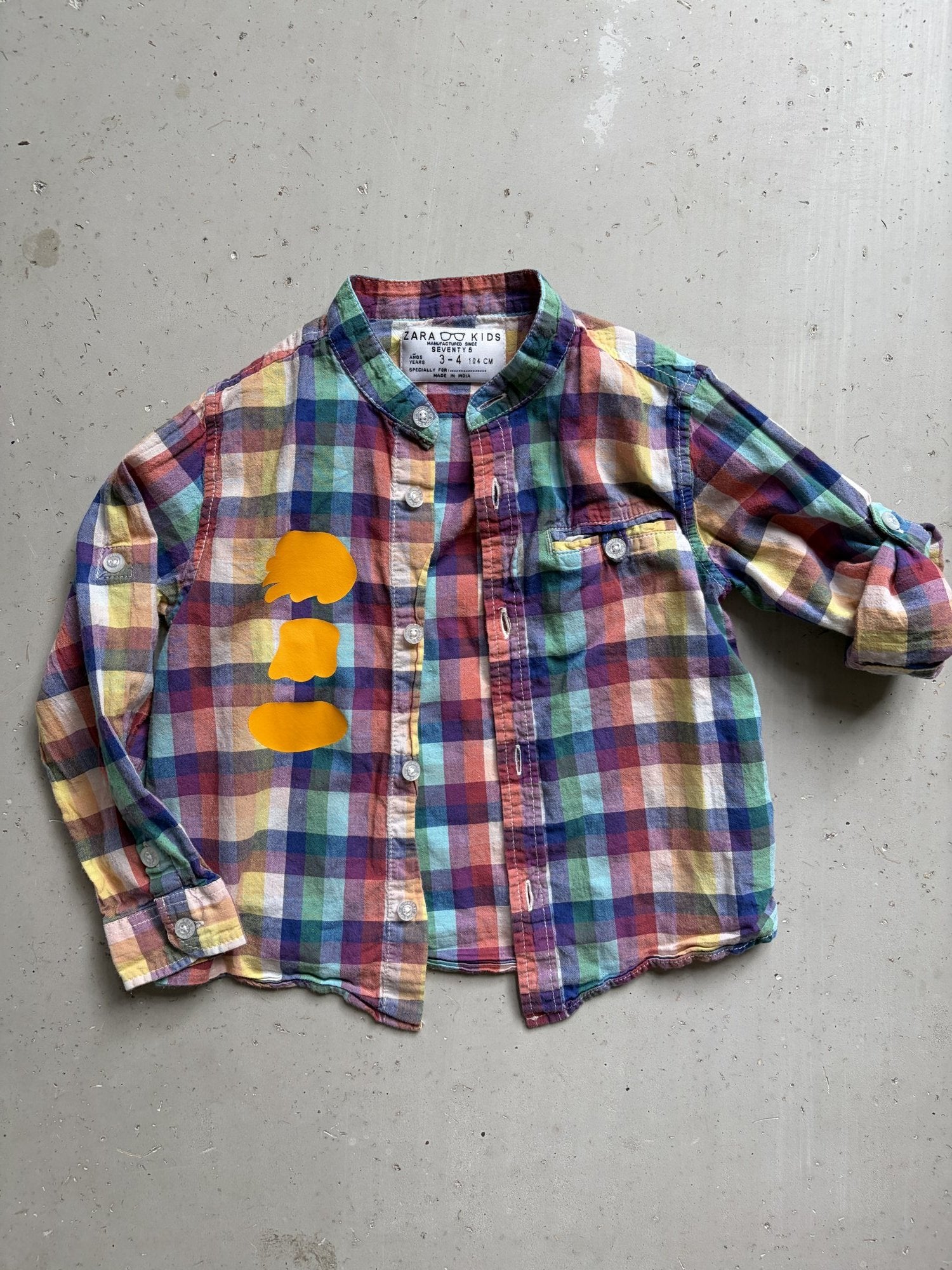 Plooofed Zara rainbow button up || 3-4 year (fits 2-3)