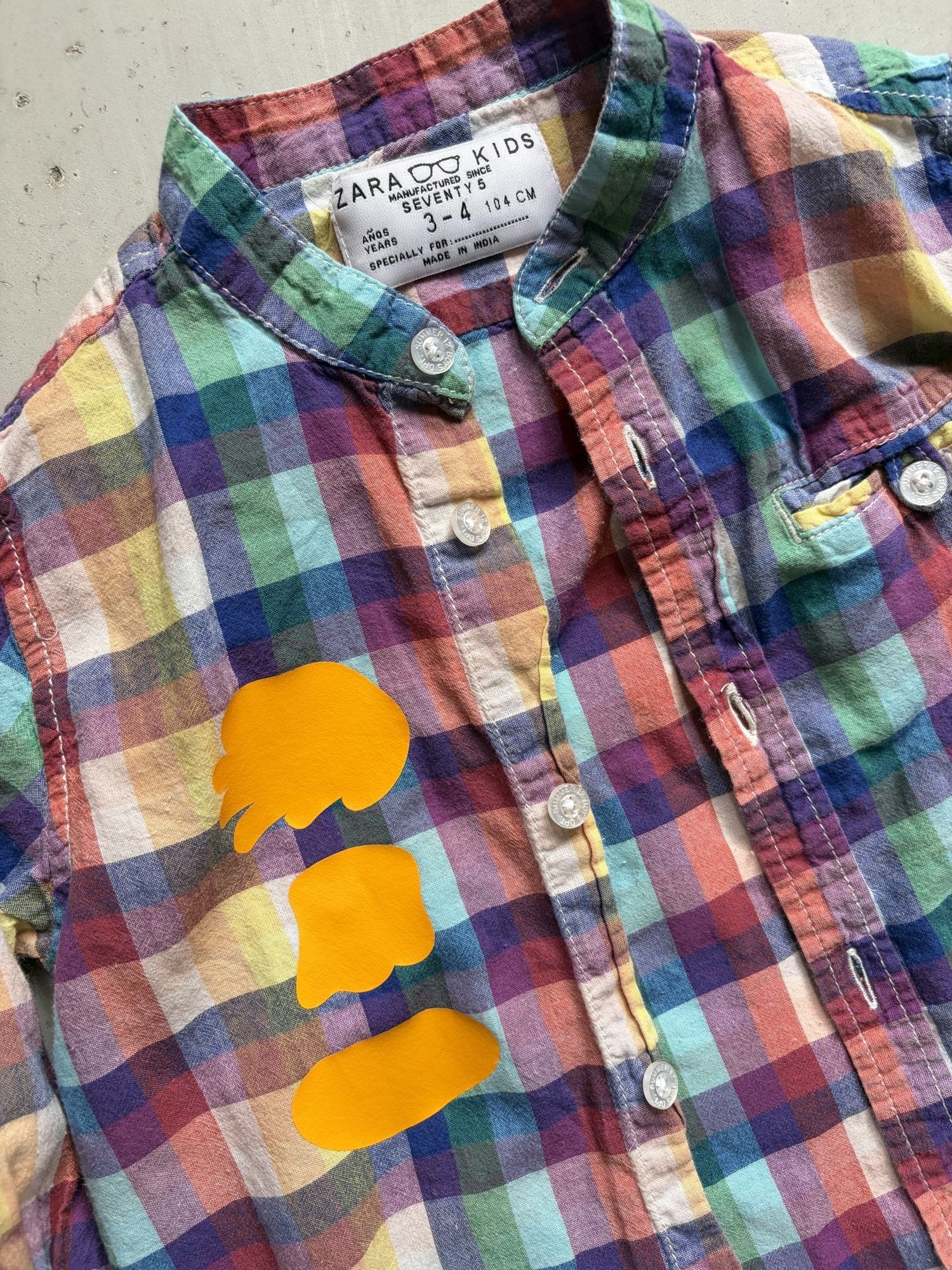 Plooofed Zara rainbow button up || 3-4 year (fits 2-3)