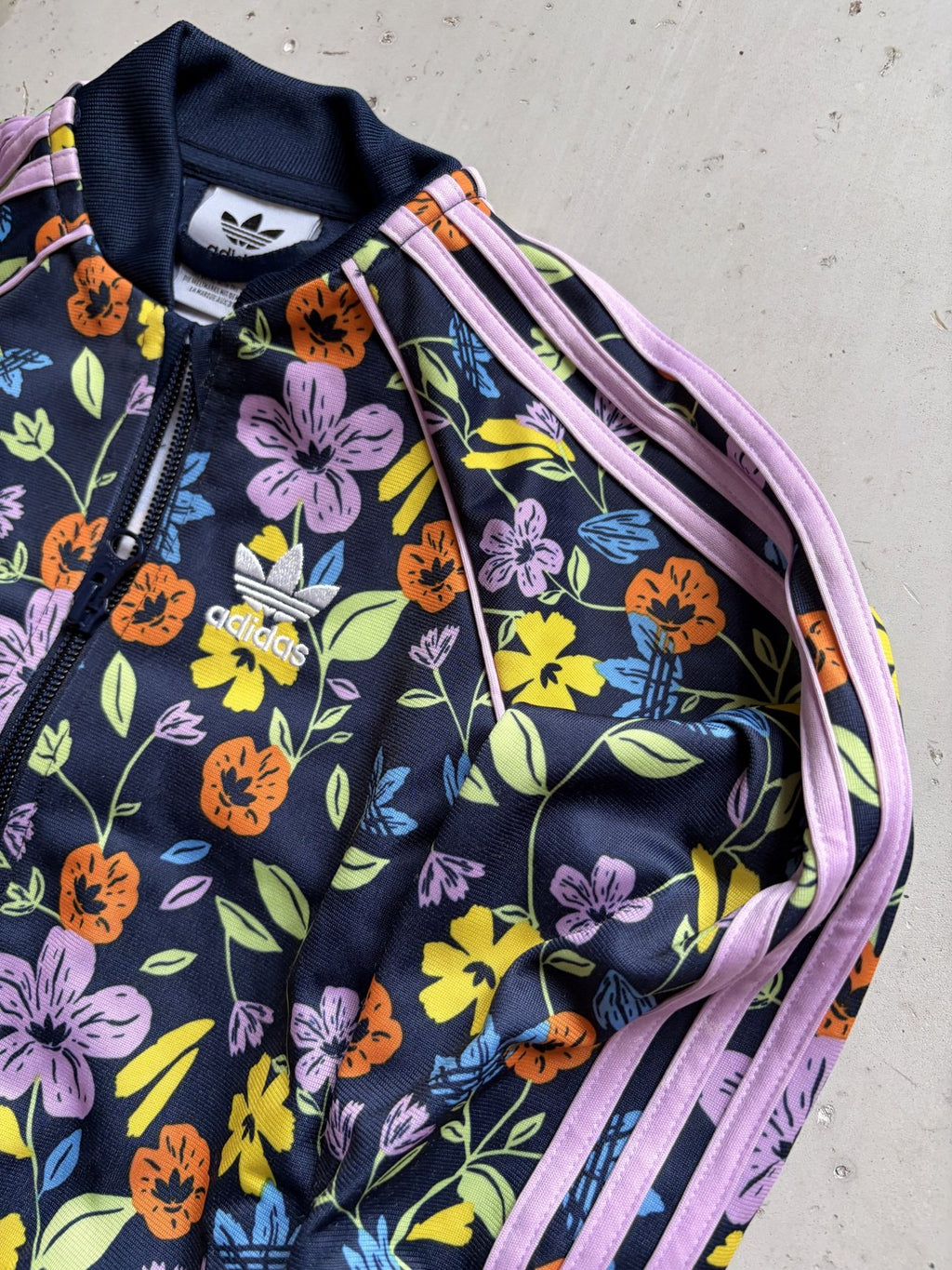 Adidas floral track jacket || 9-12m