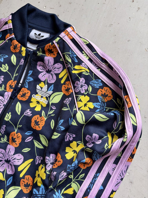 Adidas floral track jacket || 9-12m