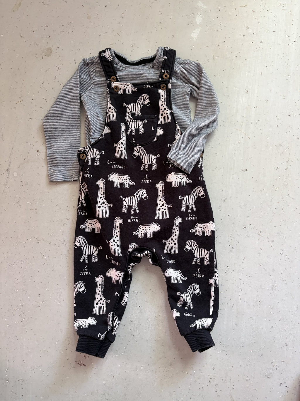 Fred & Flo Overall set || 12-18m
